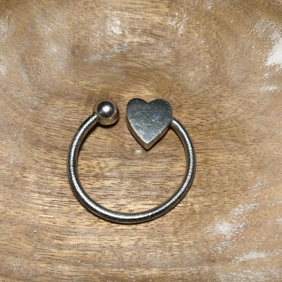 Vintage Mexico 925 Sterling Silver Heart Keyring - Picture 1 of 12